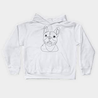 Cute Frenchie lineart Kids Hoodie